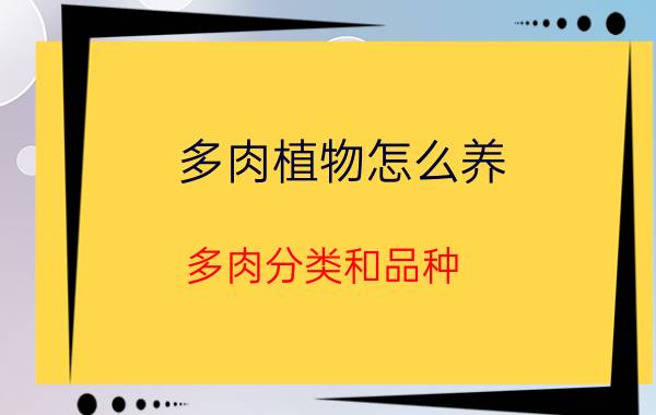 多肉植物怎么养 多肉分类和品种？